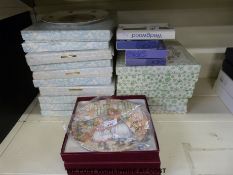 A collection of boxed Royal Doulton 'My Valentine' plates together with Merry Christmas plates and