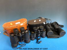 Three pairs of binoculars including Zenith,