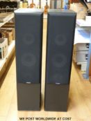 A pair of Mission 704 active tower loudspeaker