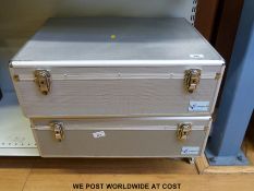 Two aluminium hard carry cases