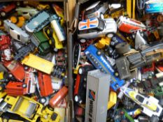 A large collection of Britains, ERTC Matchbox and other die cast model vehicles.