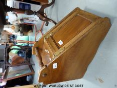 A walnut brass mounted coal scuttle.