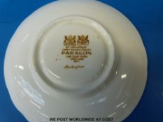 A quantity of Royal Doulton Arcadia teaware, ribbon plates, cruet and undertray,