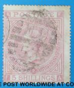 Great Britain 1874 5s pale rose Plate 2 fine used