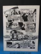 Man About the House two black & white with grey wash original art pages by artist Alan Parry both