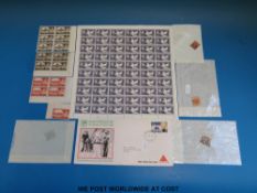 Mint block of South Georgia 5½d cancellation to 1½p, further mint QEII blocks etc.