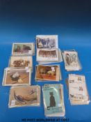 A small collection of animal-related postcards, some stamped,