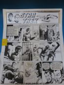 Star Trek black & white original art pages from Valiant Comic 1972 by artist John Stokes