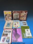A collection of books and catalogues relating to picture postcards,