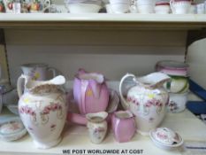 A very large quantity of jug and basin sets to include late 19th / early 20thC, Royal Winton,