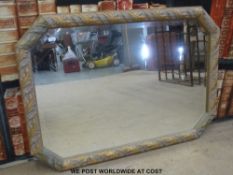 A gilt framed mirror with bevelled edge (85 x 60cm overall)