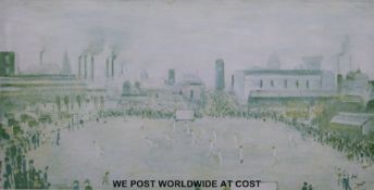L.S. Lowry limited edition (609/850) print, verso 'Lancashire League Cricket Match' (32.