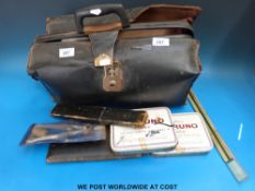 A quantity of draughtsman's equipment including rulers,