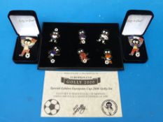 A collection of sporting related Robertson's Golly badges, football related, many in cases.