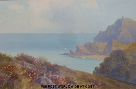 Herbert William Hicks (1850 - 1944) gouache 'Woody Bay,