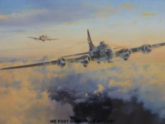 Robert Taylor signed limited edition aviation/military print 'Helping Hand' flying Fortress and