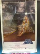 Star Wars (R-1980s) Heavy Stock One Sheet video poster, Style A, artwork by Tom Jung,