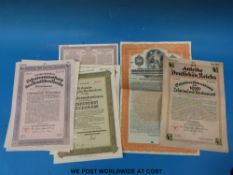 Nine Nazi share certificates