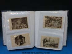 Two albums of postcards including Port Said, Egypt, WW1, silks including RMS Teutonic,