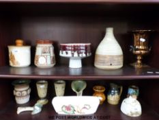 A quantity of studio type pottery to include Dragon, Milton, together with a Beswick vase,