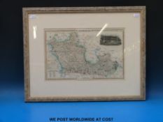 A framed and glazed map of Berkshire