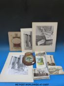 A collection of postcards including a set relating to HMS Sovereign, HMS Hood,