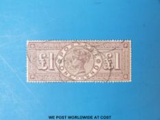 Great Britain 1884 £1 brown-lilac (SG 185) fine used