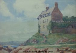 P MacGregor Wilson RSW watercolour of a house on a hill (24 x 34cm)