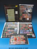 Four Hagner sheets of Morocco Agencies stamps, all reigns plus a mint block of forty,