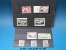 Graff Zeppelin stamps on two stockcards - Germany, Liechtenstein,