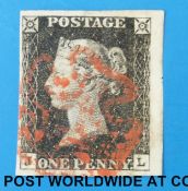1840 1d Black J L Four. Very good margins.