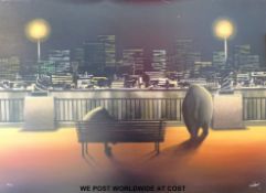 A signed limited edition (36/75) print by Nadeem Chughtai 'By the River' (66 x 91cm)