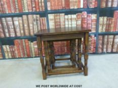 An oak nest of tables (W48cm)