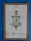 A photographic In Memoriam card dated 1892 for George Holloway of Stroud