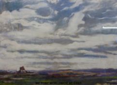 Irish school circle of Frank McKelvey oil cottage in landscape monogrammed 'FM' (52 x 75cm)