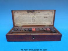 A Victorian Charles Robertson mahogany watercolour box,