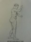 Approximately 20 pencil life drawing studies, including one inscribed Hatherley School of Art,