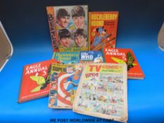 A collection of children's comics and annuals to include TV Comic No 672 and 647 featuring Popeye