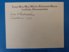 A postcard from Miss May Morris, Kelmscott Manor,