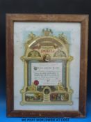 A framed Royal Antediluvian Order of Buffaloes certificate relating to Ernest Gardiner of