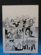 Flintlock the early years pop group two black & white pen and ink original art pages by Bill
