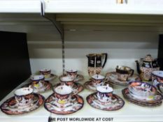 A quantity of Imari style teaware including teapot,