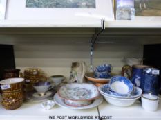 Mixed ceramics including an early 19th century Staffordshire style jug etc
