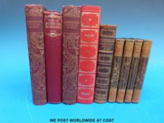 A collection of poetry with Victorian bindings including Edgar Allan Poe,