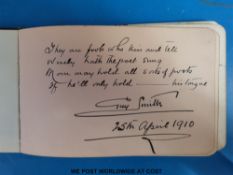 An early 20th autograph album, to include watercolours, WWI interest etc.