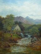 Marcus Jacobi (1891 - 1969) oil on canvas 'Old Watermill at Bedgellert,