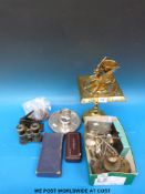 A collection of items to include a diecast chess set, a quantity of plated cutlery,