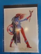 Two limited edition signed and numbered Axa & Modesty Blaise pin-up posters by Romero and a Chris