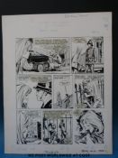 Penny Ward from girls comic Tina black & white with grey wash original art pages by artist Frank