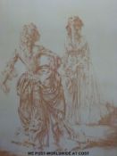 Russell Flint print 'Theroigne & Lucille' inscription verso 'limited edition No.